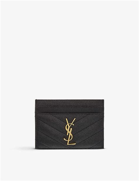 ysl black on black card holder|ysl card holder selfridges.